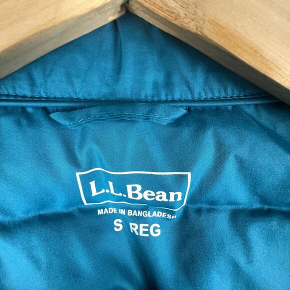 L.L.Bean Warm Down Long Jacket Coat Womens Size Small Full Zip Up Teal Blue - Picture 5 of 12